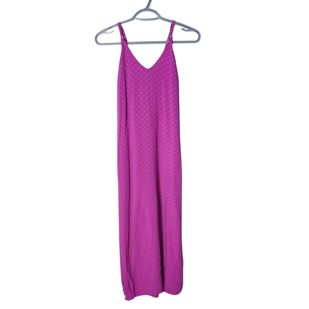 Old Navy Women's V-Neck Maxi Shift Dress Potent Purple Dot Size Medium